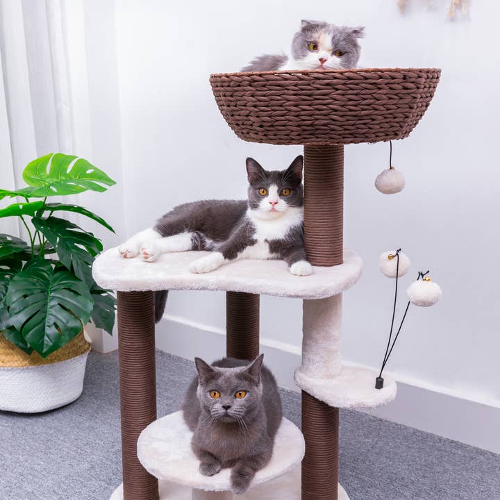 PetPals Group - Wholesale Pet Scratcher - Cat - Petpals Quartz Natural Aesthetic, Handwoven Cat Tree