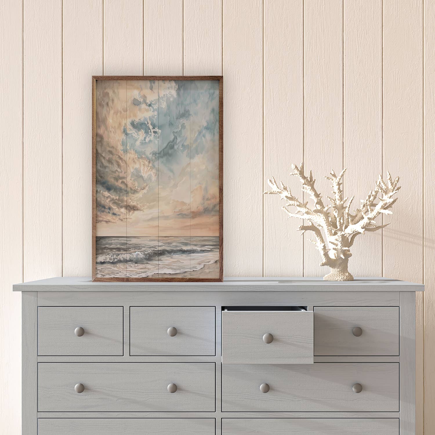Kendrick Home - Wholesale Christmas Wall Art - Storm Meet Coast By Petals Prints Design1