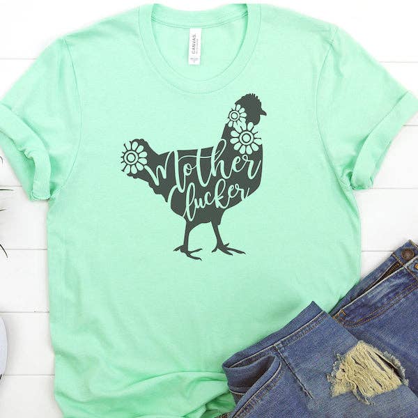 Lucky Llama Creations - Wholesale Screen Printed T-Shirt - Women's - Mother Clucker // MOM LIFE