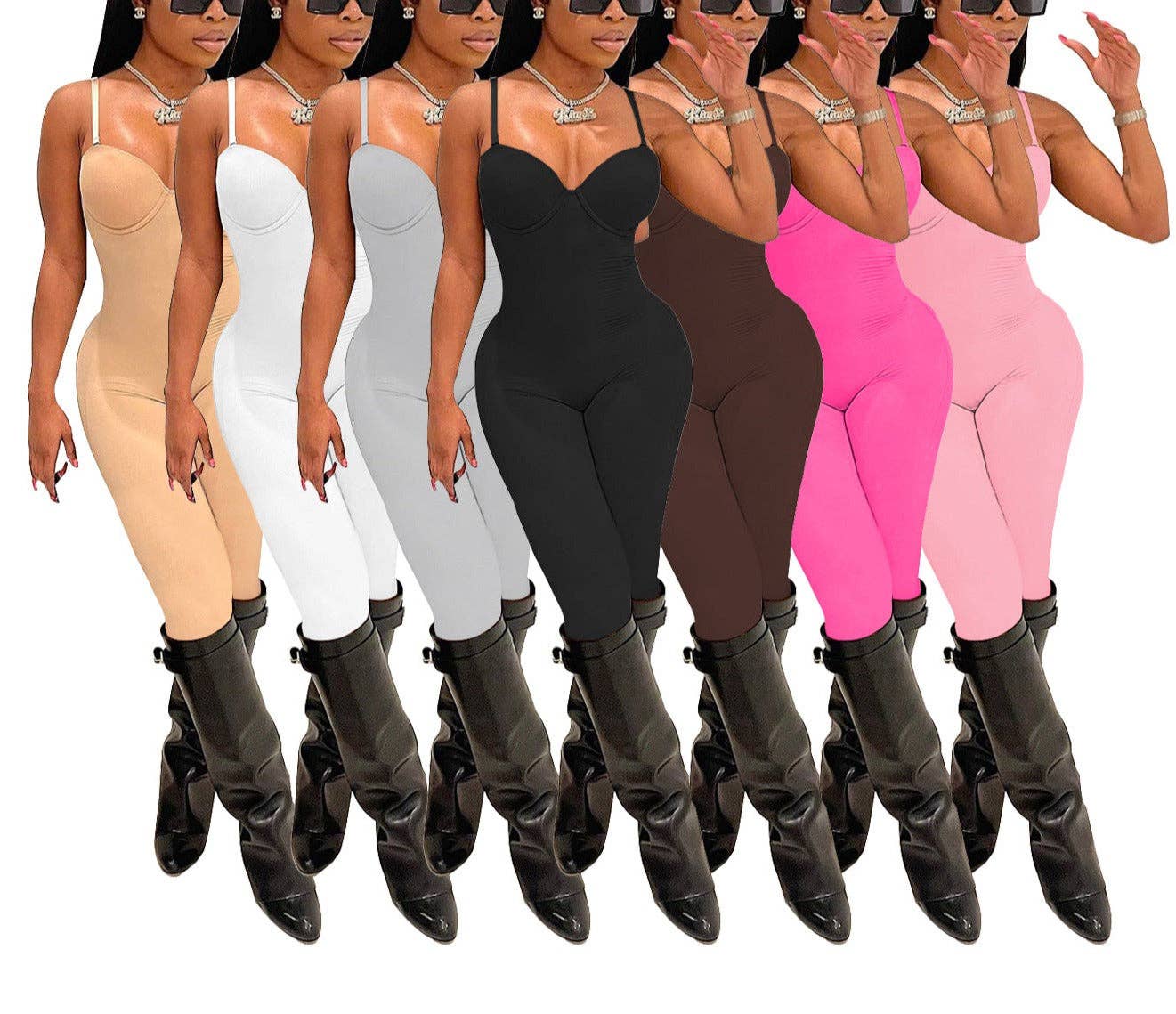 MB Fashion Wholesale - Wholesale Jumpsuit - Women's - MB FASHION SEXY STRETCH JUMPSUITS 0418T2