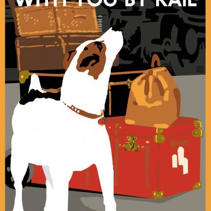 Linnea Design - Venta al por mayor Etiqueta de equipaje - Dog by Rail Etiqueta de equipaje