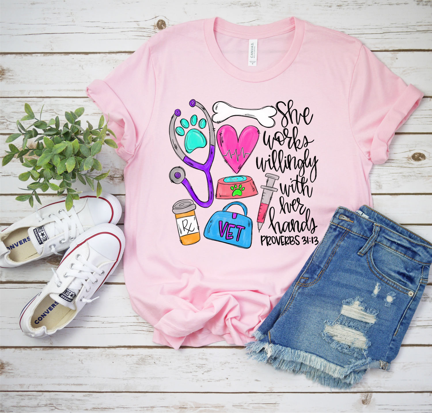 Bama Screens - Wholesale Sublimation Transfer - She Works Willing Vet #C111