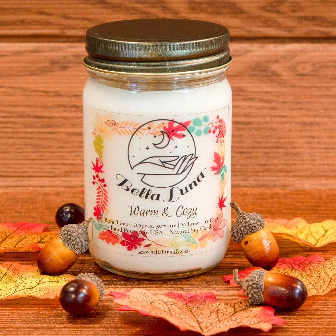 Warm & Cozy - Fall Collection - 100% Soy Candle - for wholesale by Bella Luna