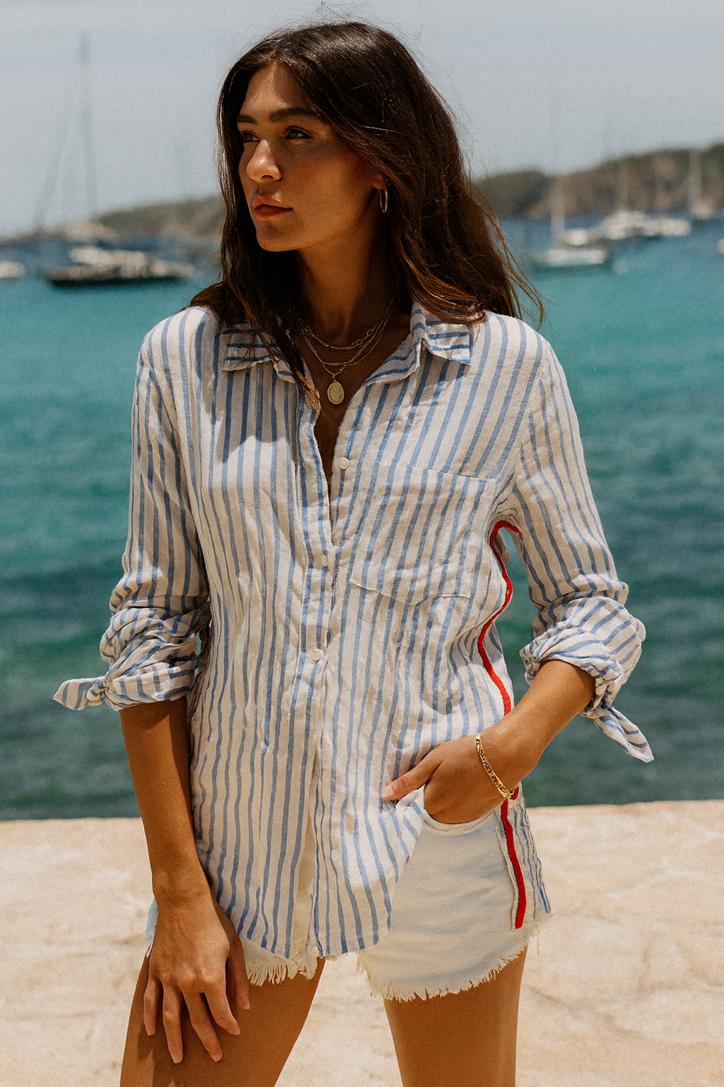 The Nu Vintage - Wholesale Button Down Shirt - Women's - Capri Rose Voyage Shirt1