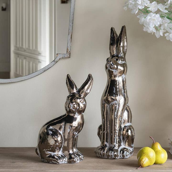 A&B Home Group Inc. - Wholesale Decorative Figurine - 6.5x5.5x17.5" Standing Bronze Terracotta Rabbit Figurine1