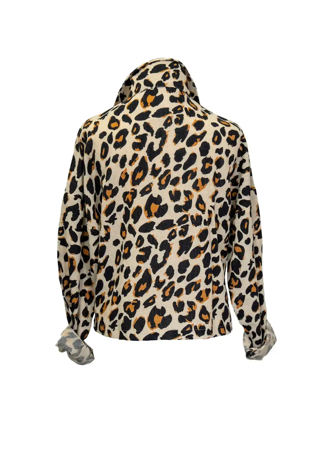 LeParisPetit by I Love Linen - Vente Veste – femme - Surchemise à imprimé léopard en coton court à boutons1