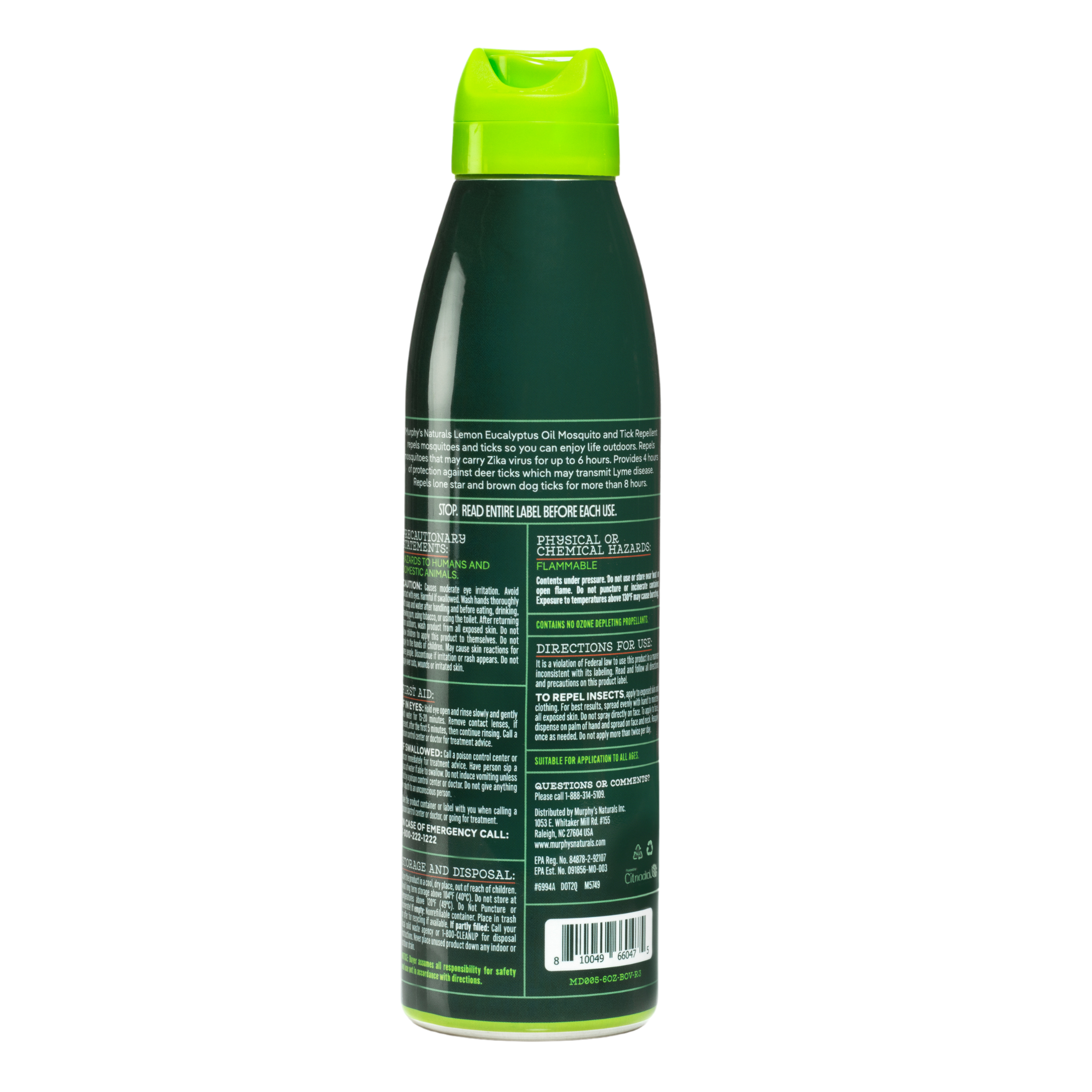 Murphy's Naturals - Wholesale Insect Repellent - Mosquito & Tick Repellent Mist (6oz) - Display of 66