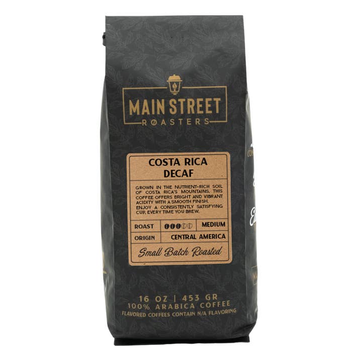 Costa Rican Tarrazu Swiss Water Decaf Coffee for wholesale by Main Street Roasters