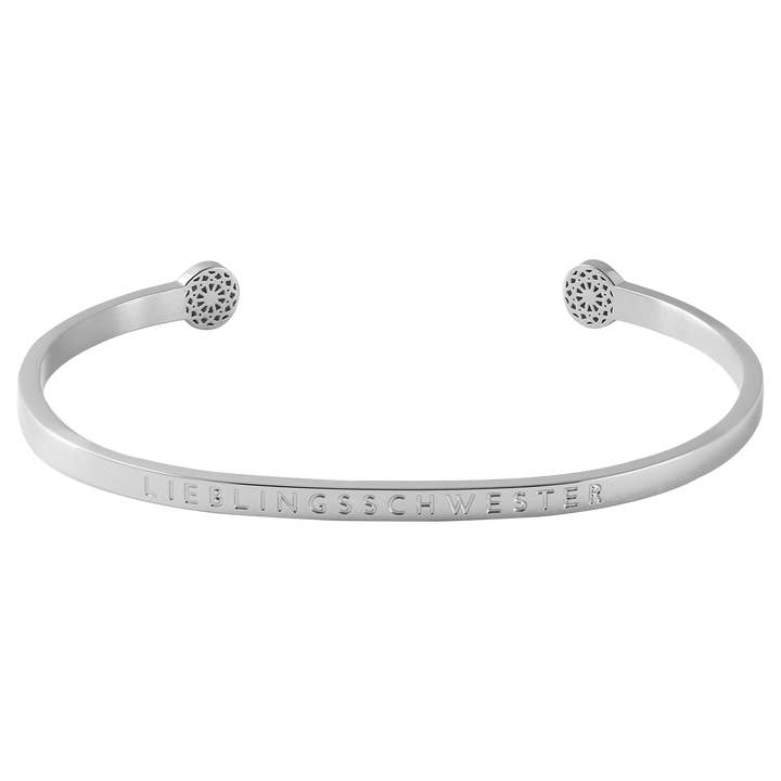 Bracciale regolabile «Favourite sister» in acciaio inox per la vendita all'ingrosso da parte di Simple Pledge