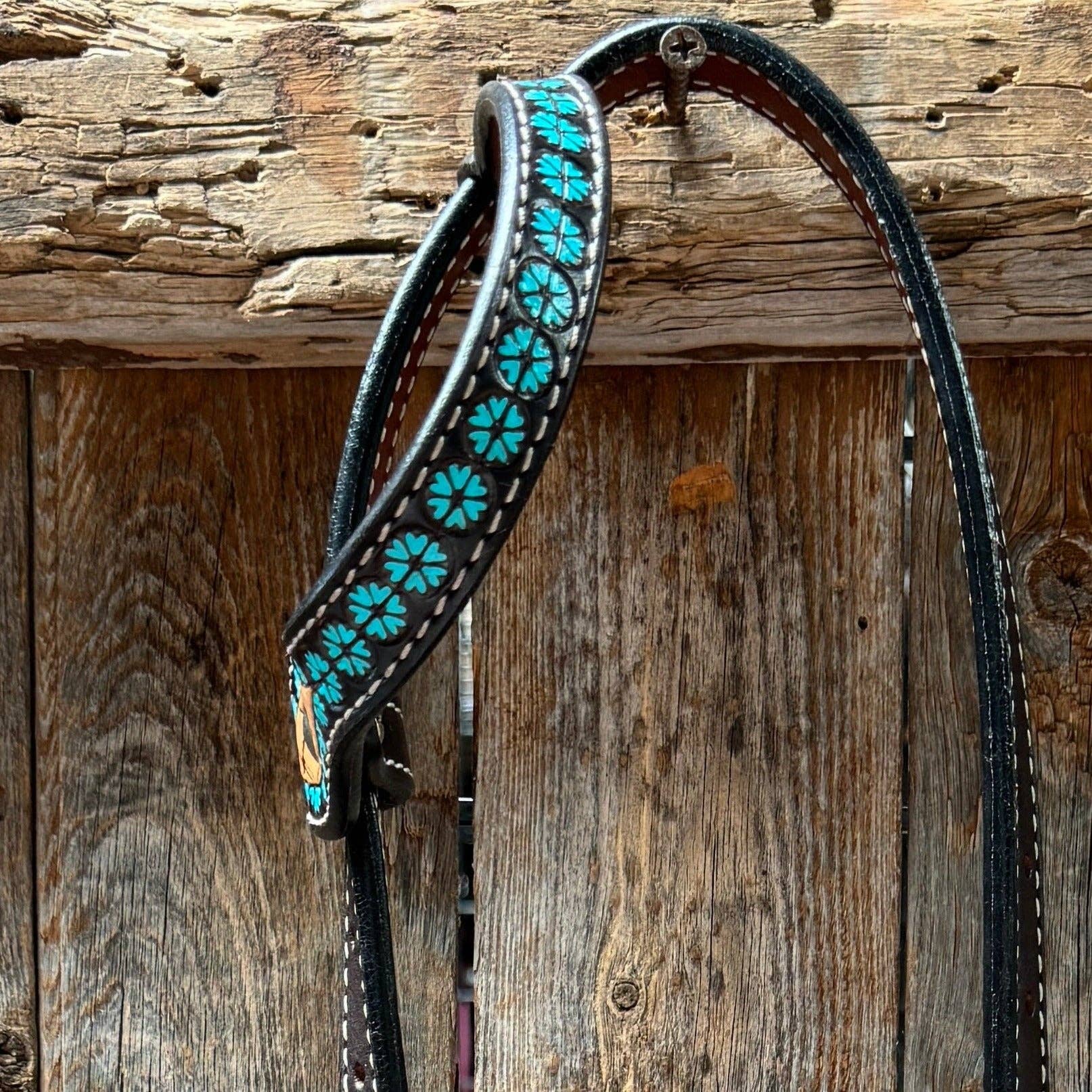 Rodeo Drive – wholesale Horseback riding gear – Multi Flower One Ear Headstall / Bridle #243791