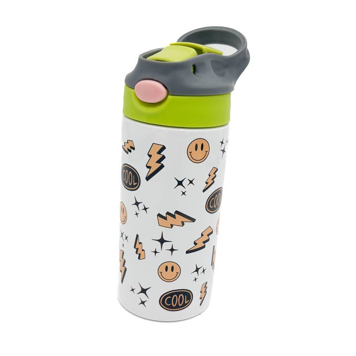 Bicchiere con cannuccia isolato per bambini Retro Brown Lightening per la vendita all'ingrosso da parte di Sage & Soil