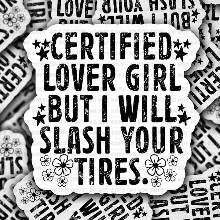DC 2098 - Certified lover girl Die Cut Sticker for wholesale by It's Transfer Time