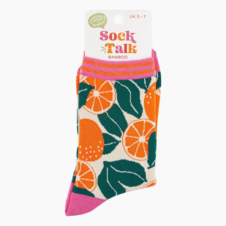 Sock Talk - Wholesale Socks - Women's - Women's Bamboo Socks - Cream, Orange Tree