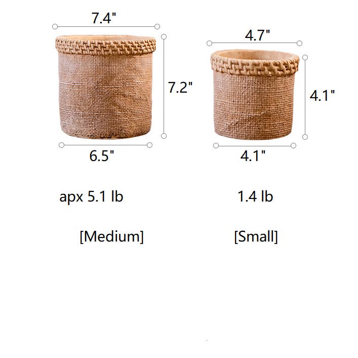 Rustic Reach - Wholesale Plant Pot - Straw Looking Concrete Planter