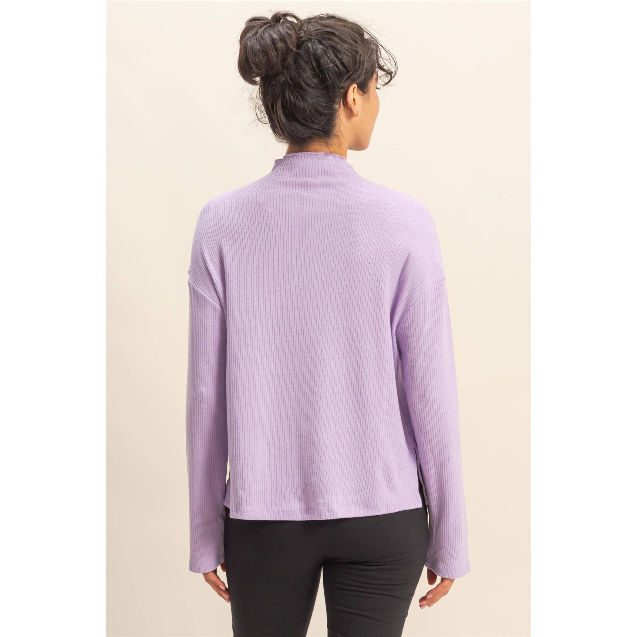 HYFVE - Wholesale Shirt - Women's - Oversized High Neck Top With Side Slit7