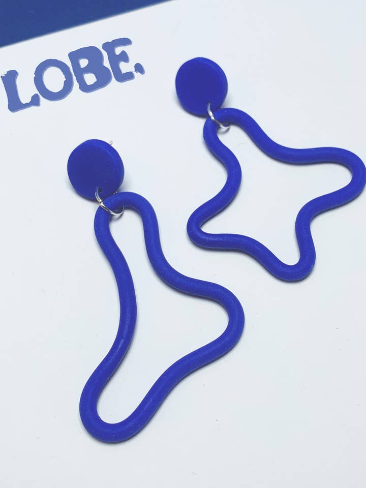 Brinco abstrato azul rabisco legal por atacado de LOBE DESIGNZ