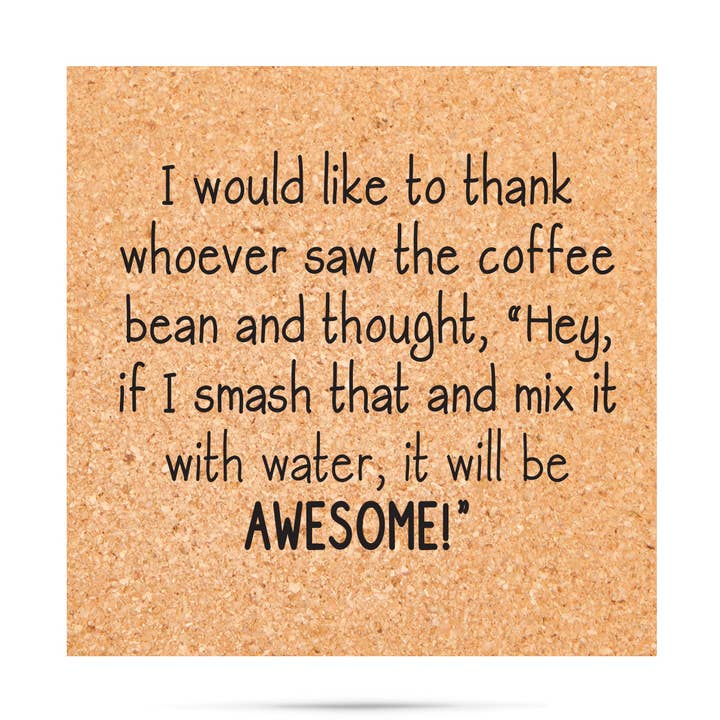 Smash that and mix it with water cork Coasters for wholesale by ellembee gift