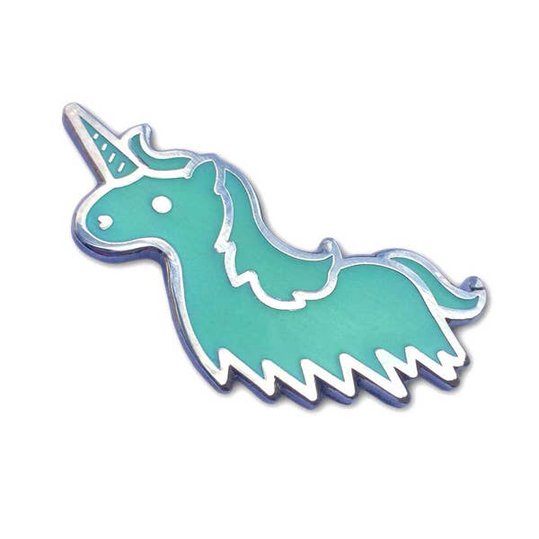 Unicorn Ghost GID Enamel Pin for wholesale by Disburst
