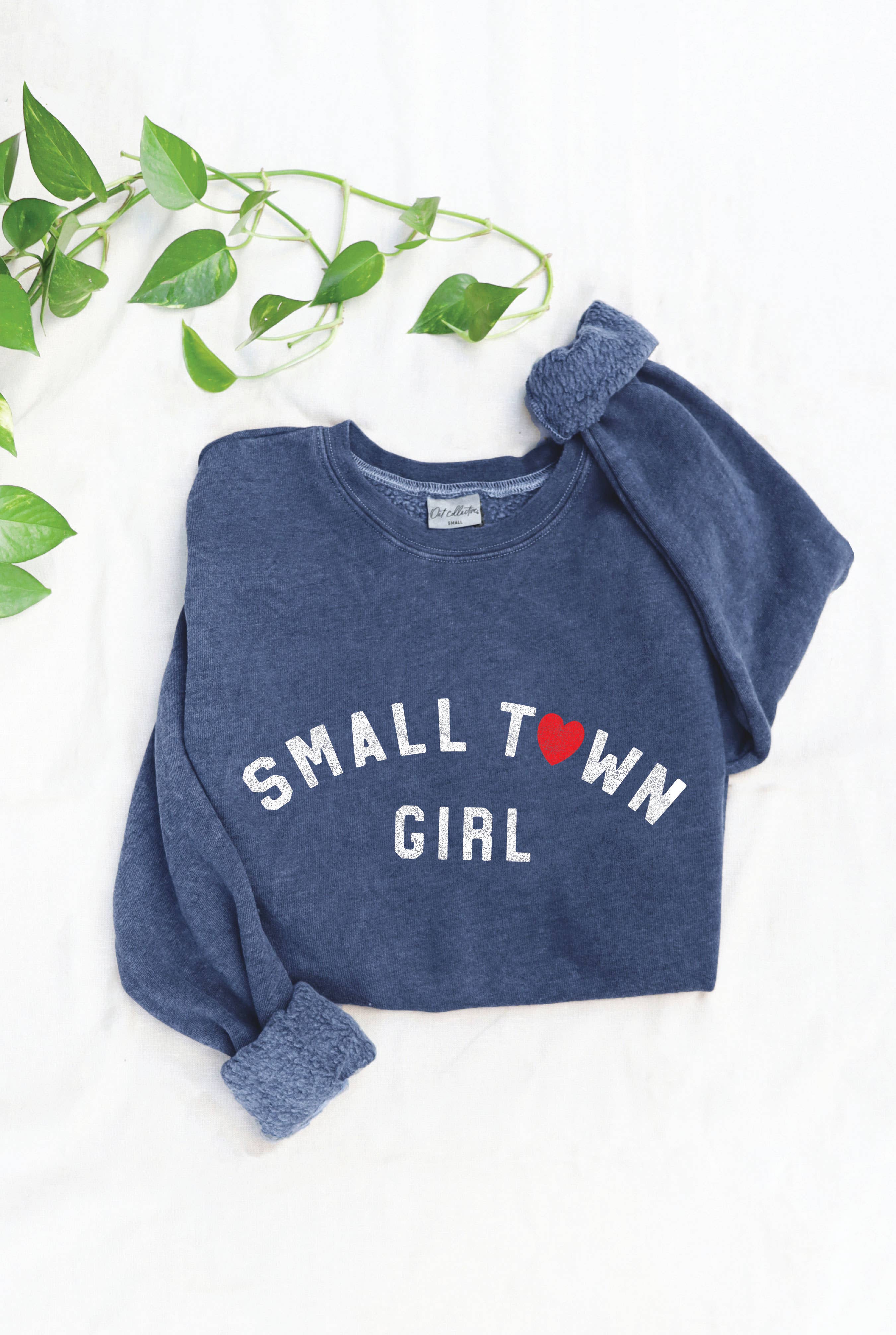 OAT COLLECTIVE - Wholesale Graphic Sweatshirt - Women's - SMALL TOWN GIRL Mineral Graphic Sweatshirt0