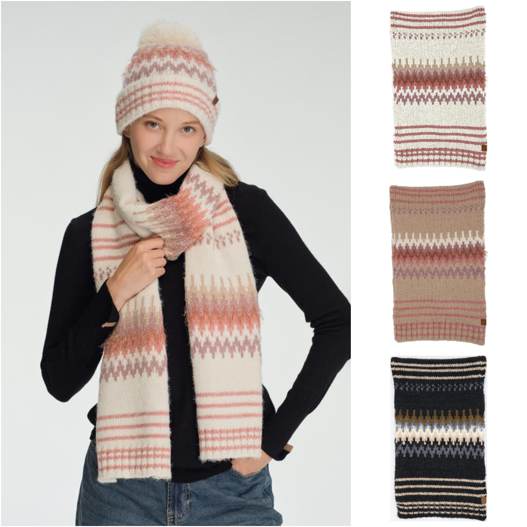 Oblige by G - Wholesale Sjaal - Dames - Geometrische gebreide sjaal. SFC-00603