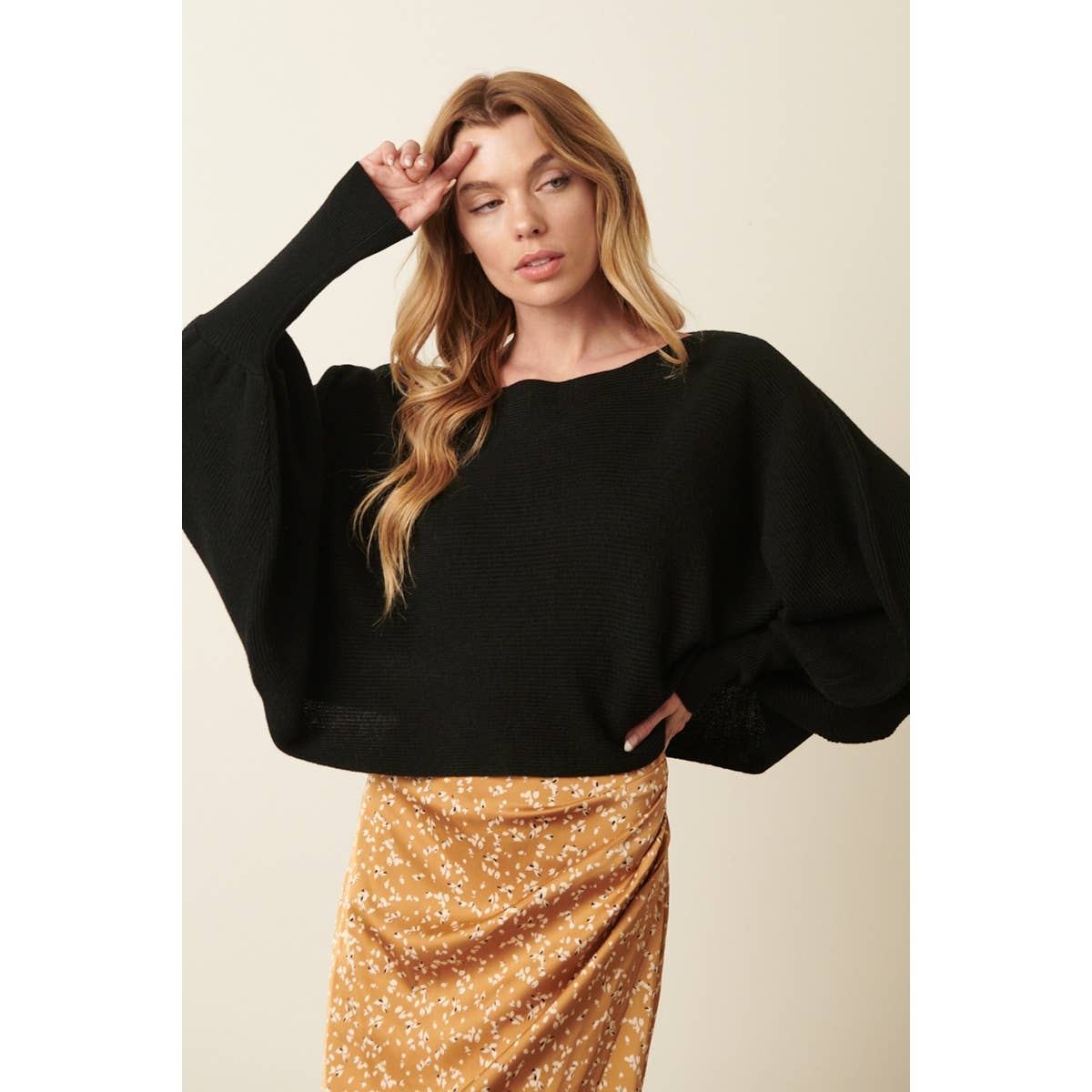 mittoshop - Wholesale Pullover-trui - Dames - GEBREIDE TRUI MET LANGE MOUWEN EN DOLMAN MET BOOTHALS17