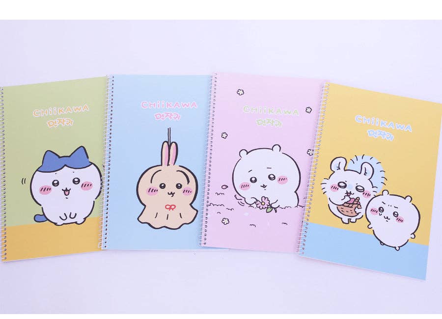 K-Wonderland - Wholesale Notebook - Chiikawa Mini Spiral Notebook – 150 x220mm 4 Cute Designs1