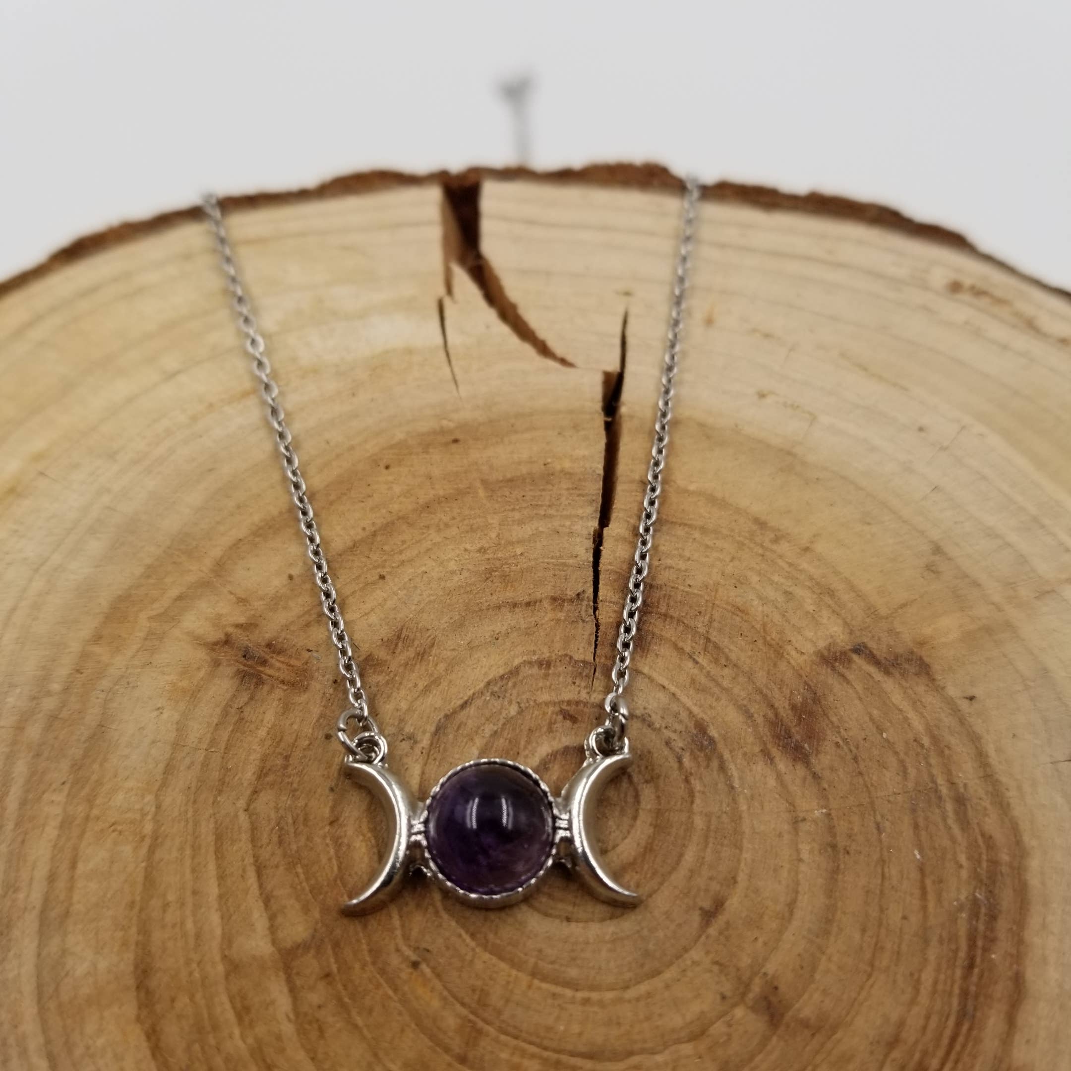 CHAKRA JEWELRY - Wholesale Pendant/Charm Necklace - Natural Stone Double Moon Guardian Stone Necklace4