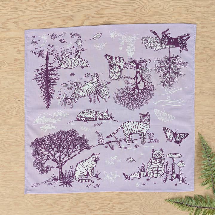 bandana | utomhuskatter - ljuslila katt natur skogsscarf för wholesale av ilikesara | art + goods