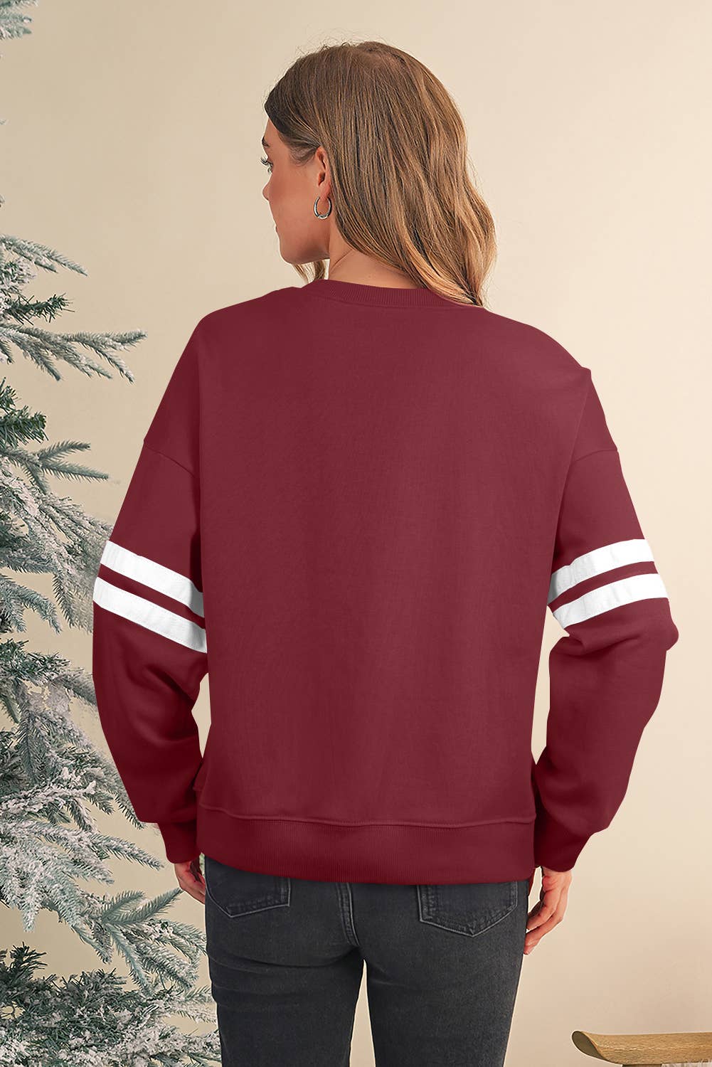 Aapparella - Wholesale Shirt - Women's - Striped Detail Drop Shoulder Oversized Sweatshirt | S-XL13