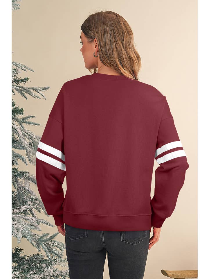 Aapparella - Wholesale Shirt - Women's - Striped Detail Drop Shoulder Oversized Sweatshirt | S-XL13