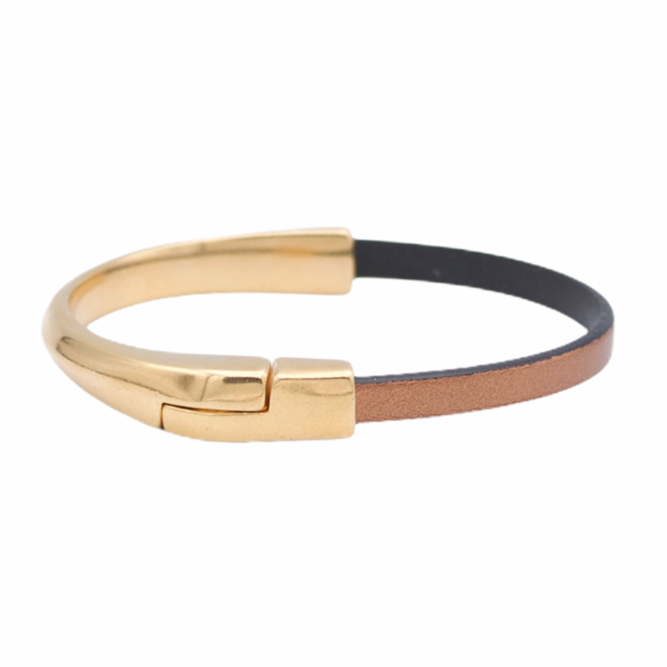 Araracuara - Wholesale Bangle Bracelet - AMACAYACÚ leather bracelet (gold) with magnetic clasp9