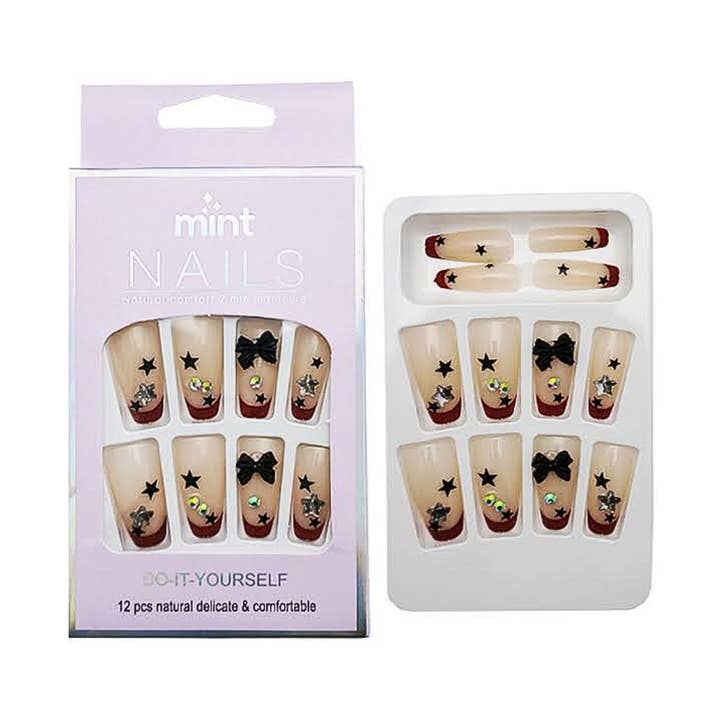 Atlas Fashion – Engroshandel Kunstige negle – Mellemstore kisteformede rhinsten kunstige negle0