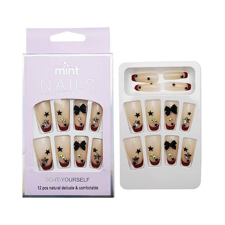 Atlas Fashion - Venta al por mayor Uñas a presión/postizas - NA072 - Impresora artística de uñas con diamantes de imitación en forma de ataúd, tamaño mediano