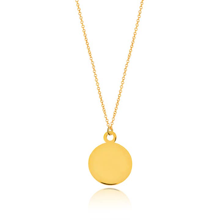 Necklace Plate in 14 karat yellow gold. for wholesale by Leaf Jewelry