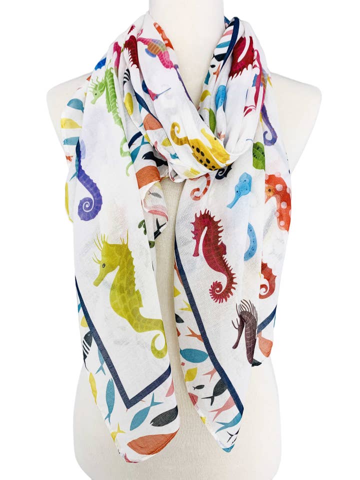 JC071114 Multifärg Sjöhäst Halsduk för wholesale av JC Sunny Fashion