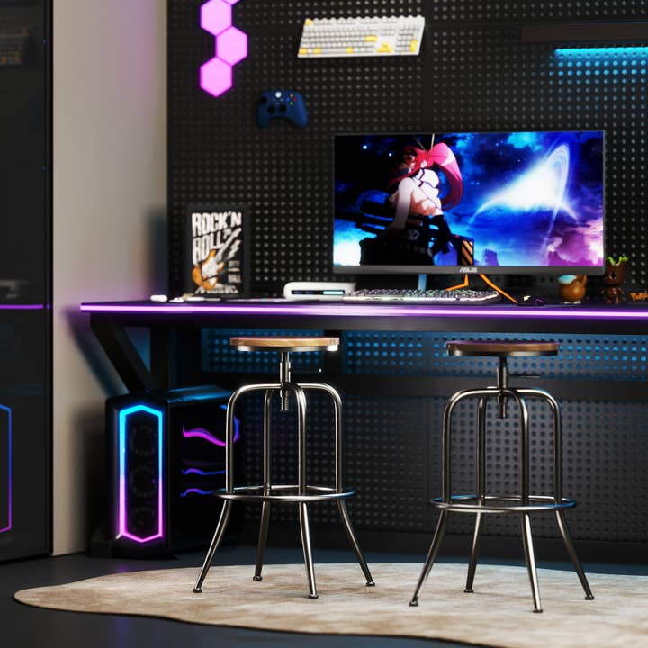 HOMYCASA DESIGN INC - Wholesale Stool - Industrial Height-Adjustable Barstool with Walnut Seat4