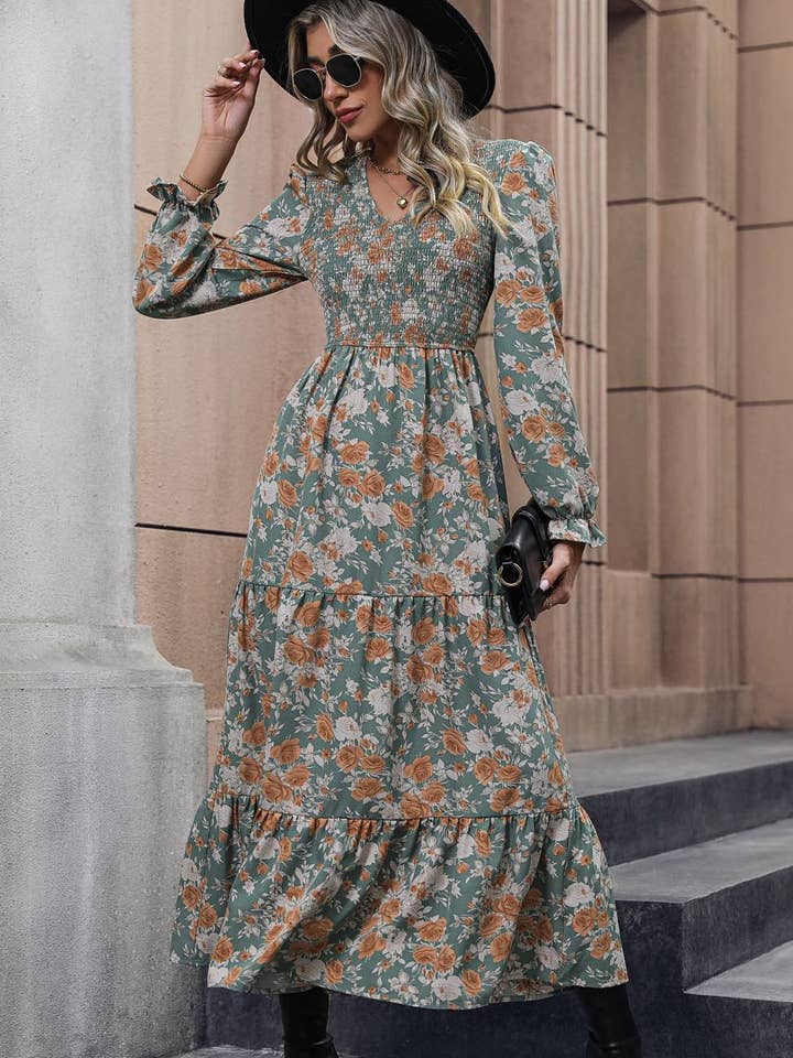 Floral Print Maxi Dress for wholesale by Miss Sparkling