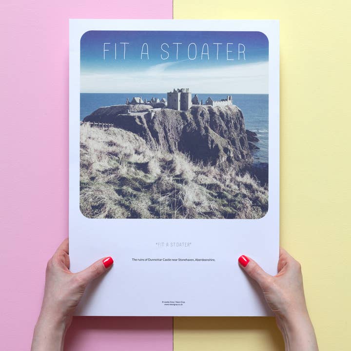 Skotsk Banter Print Dunnottar Slot for engroshandel hos Neon Gray