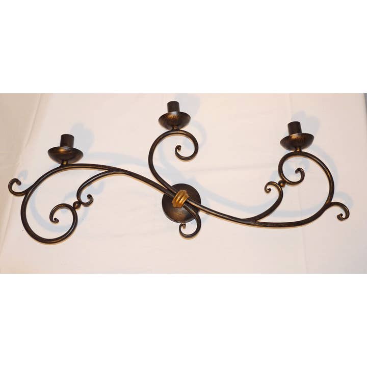 Rustica lampada da parete con 3 luci ferro forgiato art.F17 per la vendita all'ingrosso da parte di Due Quality