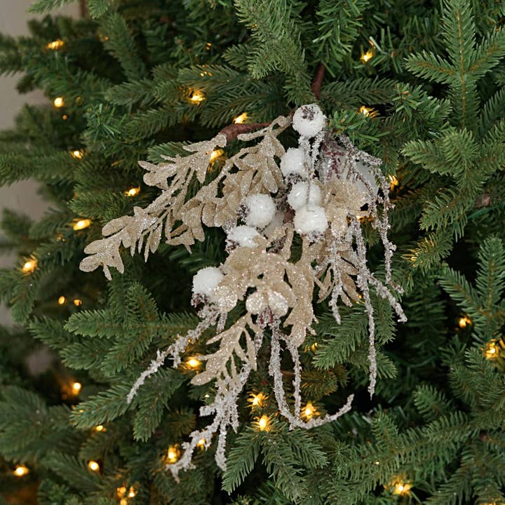 Impressive Enterprises, Inc. - Wholesale Christmas Decoration - 510193- 21in Bush-Icy Sparkle White Leaves with Snowberry7