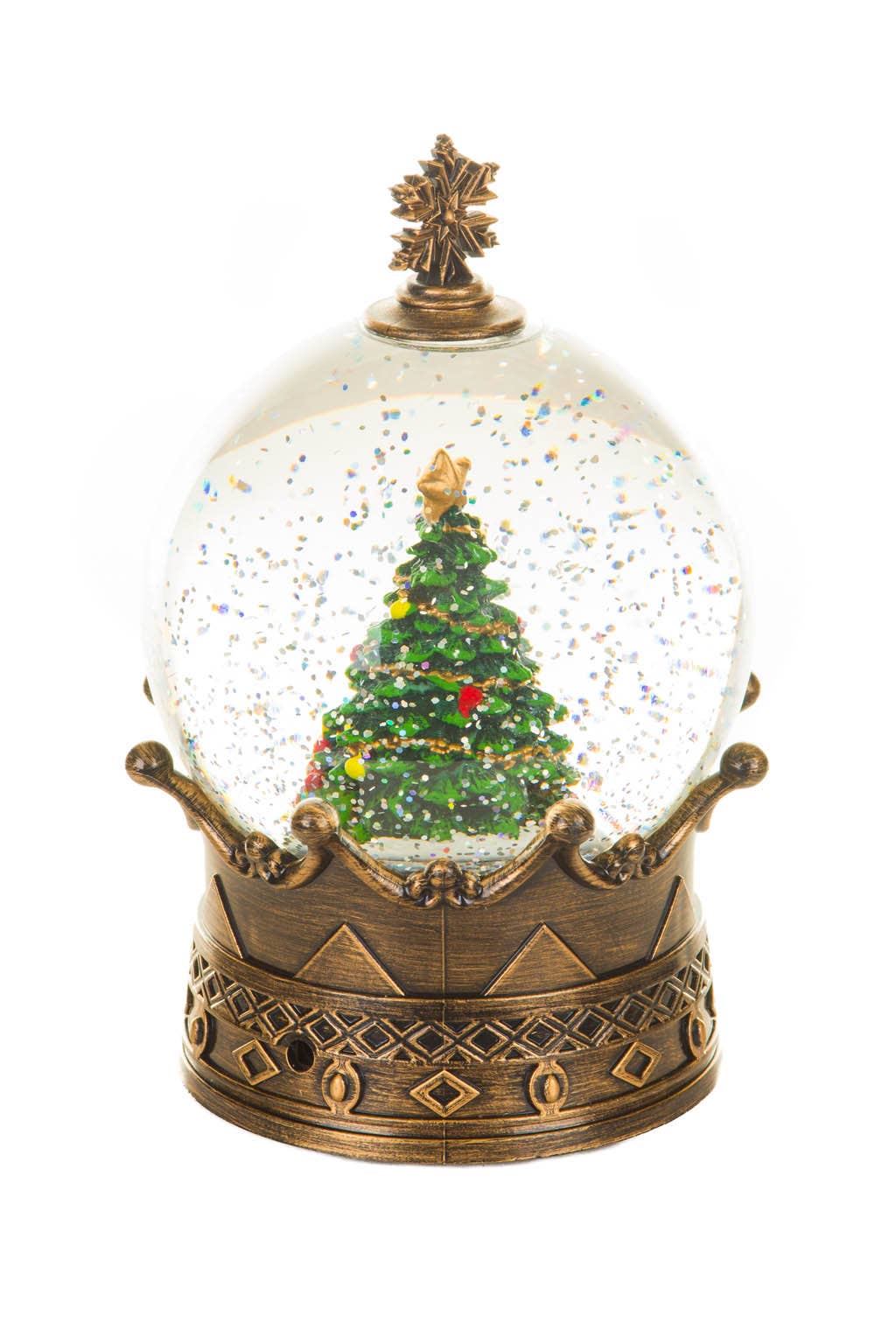 Starlight Collection – Globo de neve - Crianças e bebés por atacado – Globo de Neve de Árvore de Natal de Latão com Coroa e LED6