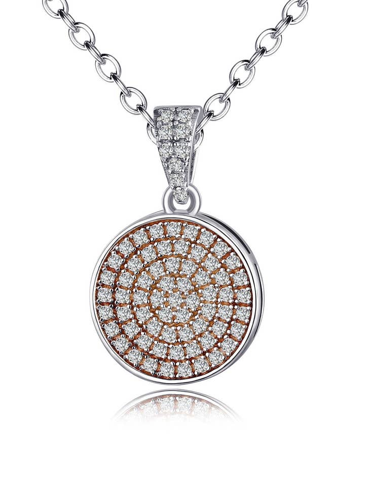 Lyric rodium plätering Rund Charm Örhängen, Halsband, Presenter för wholesale av Quan Jewelry