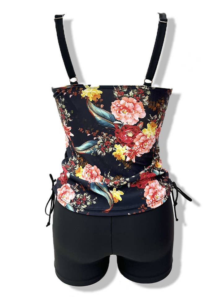 Black Printed Plus Size 2-Piece Tankini Swimsuit / HY2012 for wholesale on Faire2