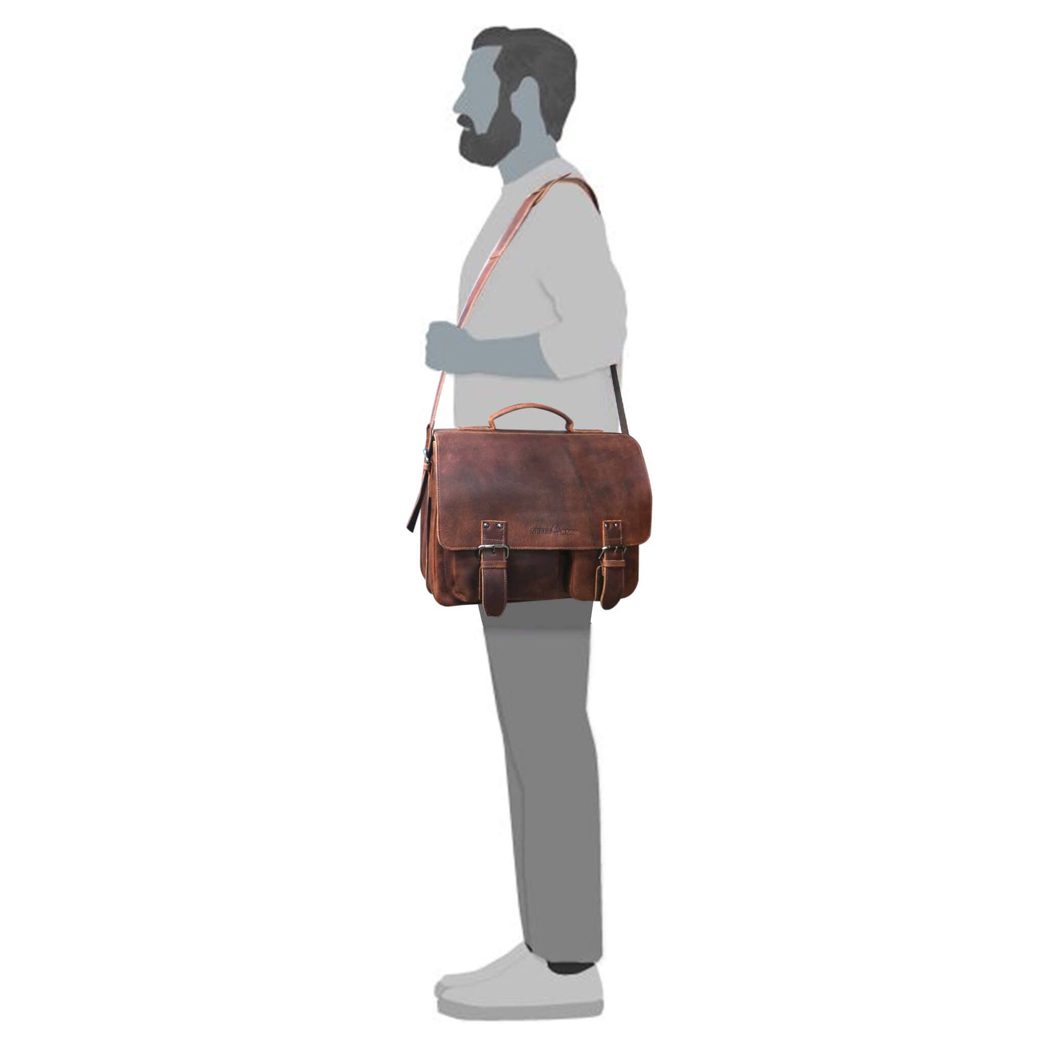 Greenwood – wholesale Portfölj - Unisex – Kurt läder lärarväska för kvinnor stor portfölj för män13