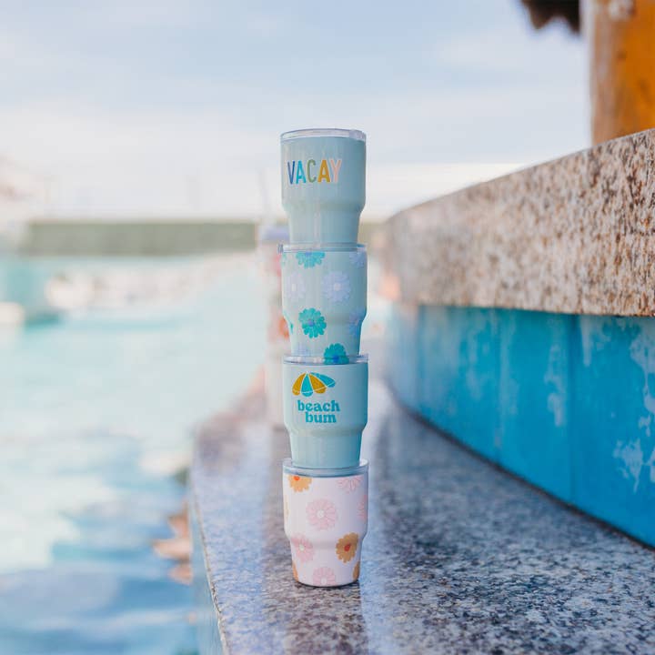 The Darling Effect - Wholesale Insulated Mug/Tumbler - 2 oz Tiny Tumbler-Darling Daisy Peach