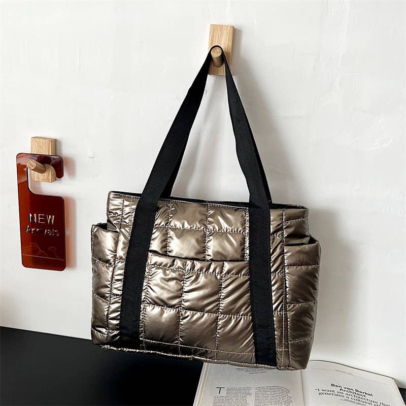 wandf - Vendita all'ingrosso Borsa tote - Donna - Borsa da viaggio trapuntata per donne Borsa a tracolla imbottita per palestra0