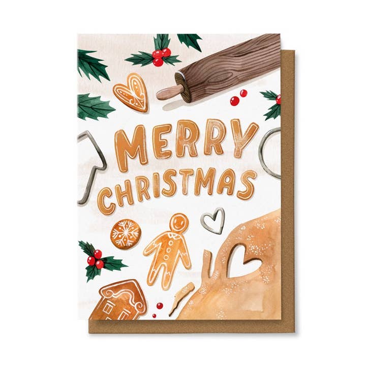 Merry Christmas Gingerbread Card 4X6 for wholesale by Chaukiss