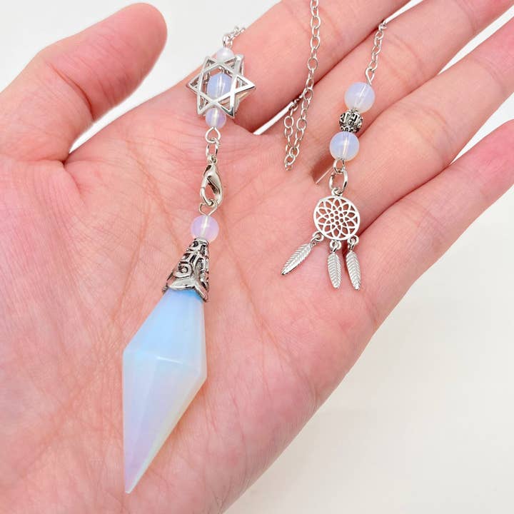 Mio Queena - Wholesale Spiritual Stone/Crystal - Dream Catcher Chain Conical Chakra Pendulum Charms - CS