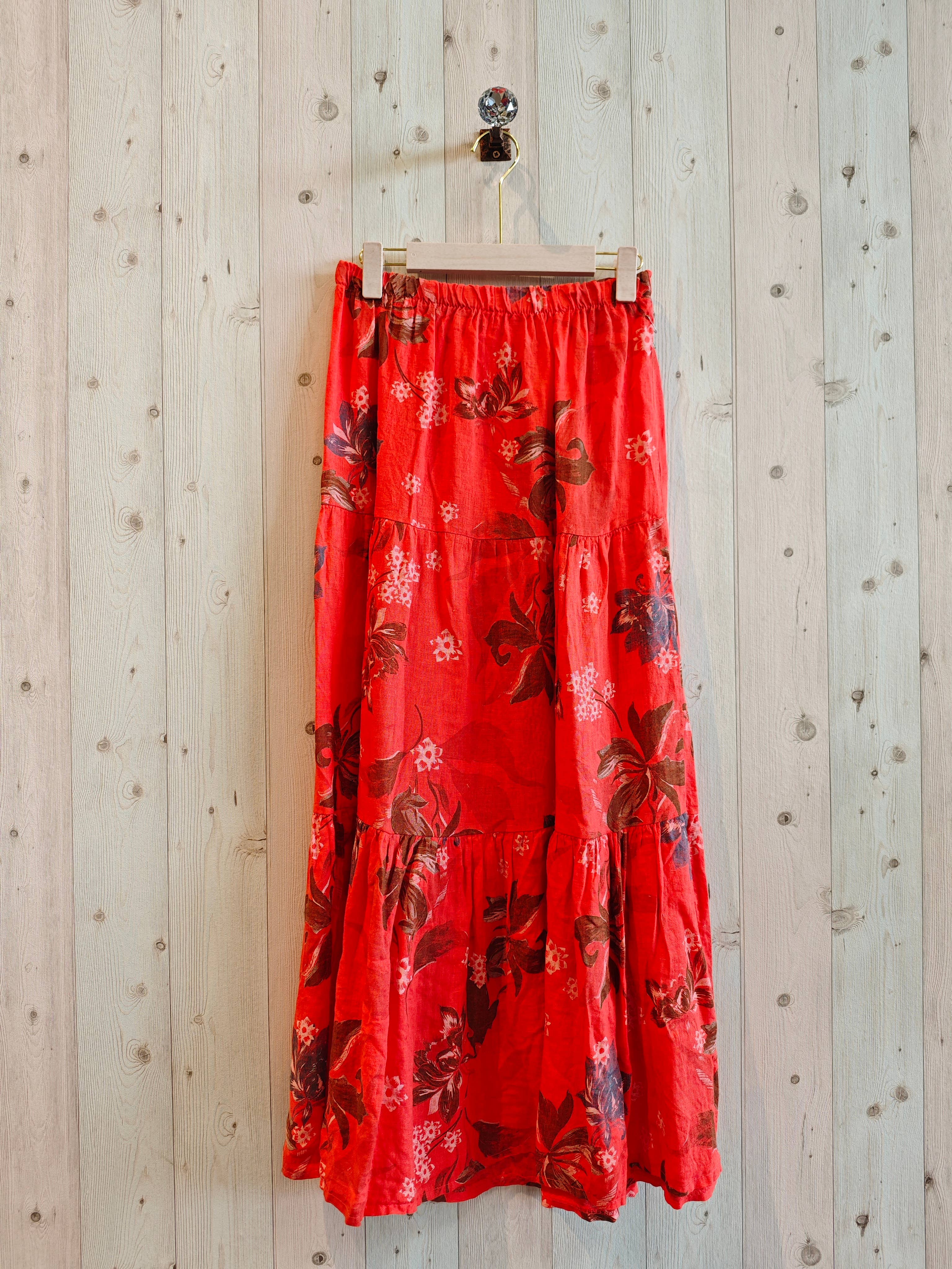 Linen & More - Wholesale Skirt - Women's - REF 80202 100% LINEN PRINTED SKIRT2