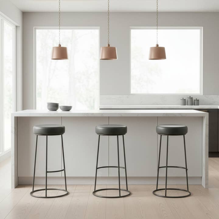 Glamour Home - Wholesale Stool - Set of 2 Amie Backless Bar Stools with Gunmetal Frame1